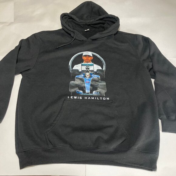 Title Lewis Hamiton 44 Formula 1 Hoodie Long Sleeve Pullover Front Back Visuals - Picture 1 of 8